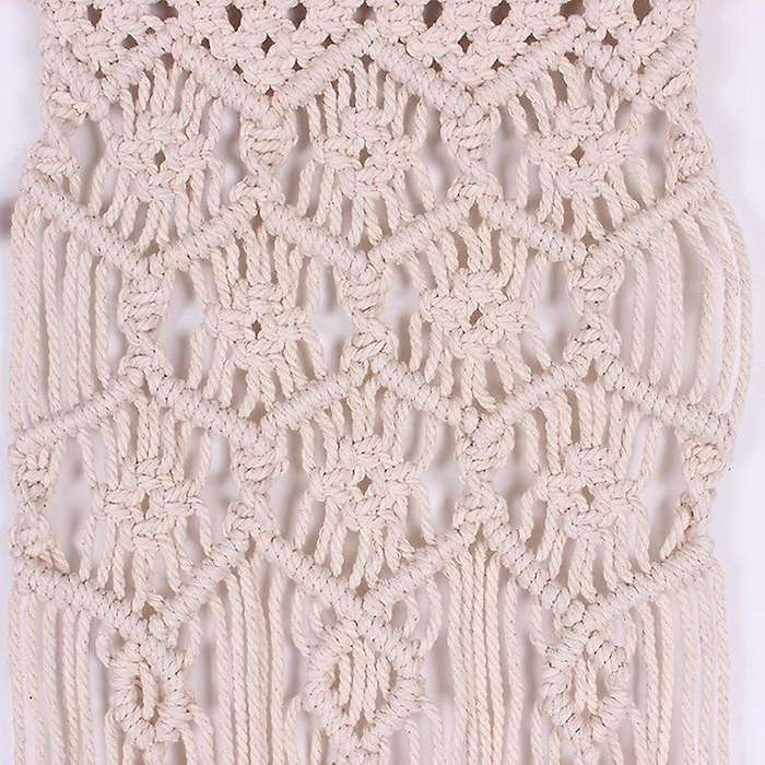 Macrame Wall Hanging Hand Knotted Art Tapestry with Tassel - Boho