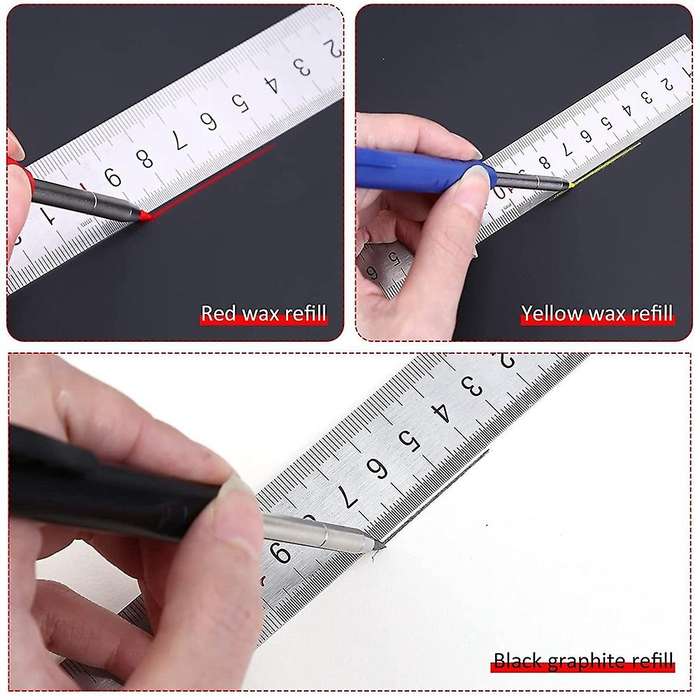 Deep Hole Carpenter Pencils,with Refills,marker Pens,for Woodworking