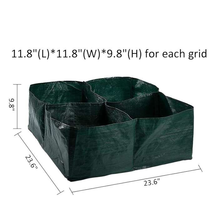 2x 4 Divided Grids Planting Grow Pot for Suitable Planting Vegetables