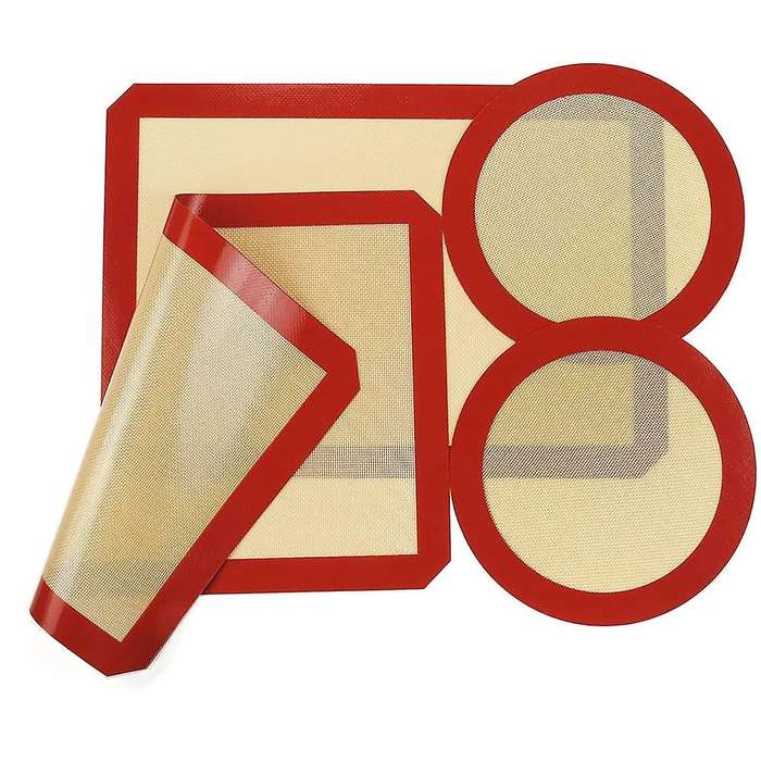 Silicone Baking Mats Set Of 4, 2 Half Sheets+2 Round,for Baking