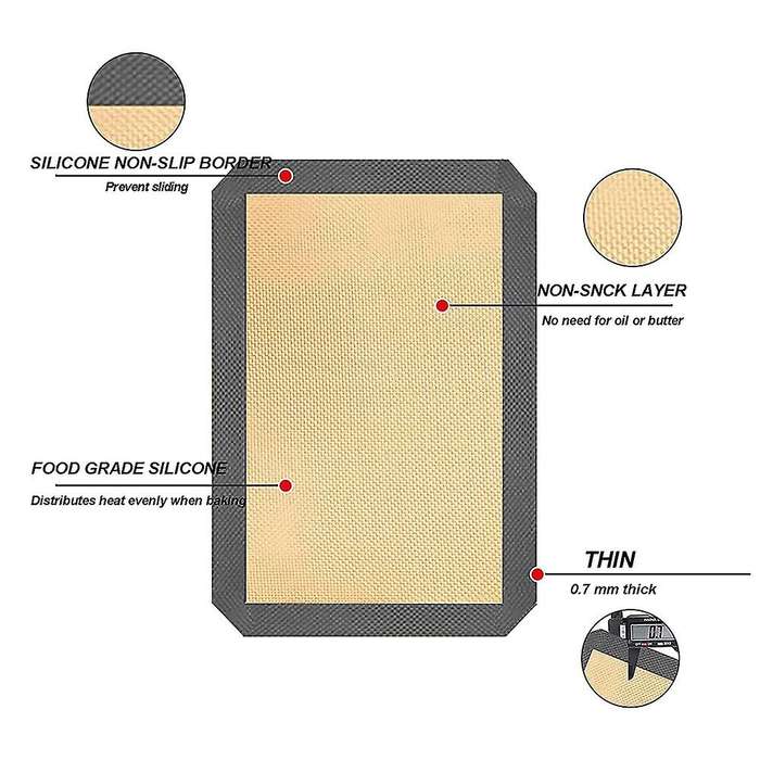 3pcs Non Stick Silicone Baking Mat Sets for Making Cookies Bread