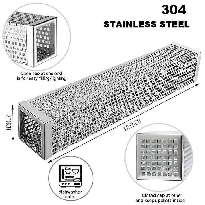 Smoker Tube 12 Inch 304 Stainless Steel Work with Grills Or Smokers