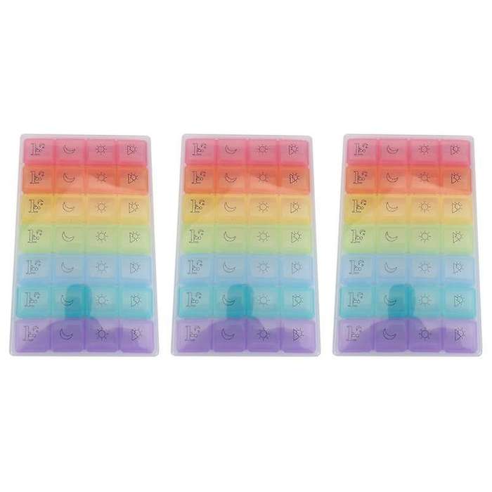 3x Weekly Pill Organizer, Extra Large Pill Box(7-day / 4-times-a-day)