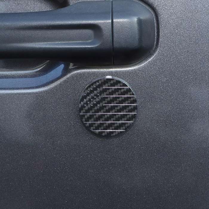 Exterior Door Key Jack Trim Cover Abs Carbon Fiber
