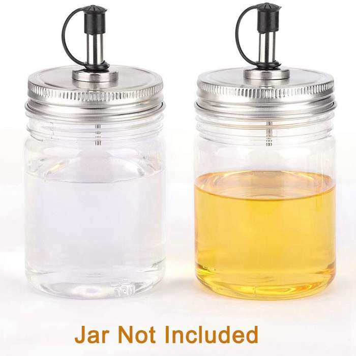 6pcs Regular Mouth Mason Jar Pour Spout Lids with Plastic Caps