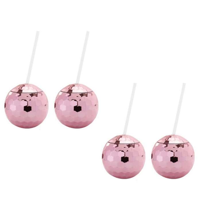 Set Of 4 Disco Ball Cup Cocktail Cup for Party Drinking Beverage A