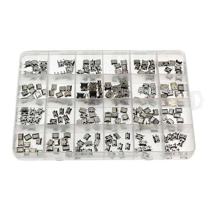 240pcs 24 Kinds Of Mini Female Usb Charging Tail Plug Head Interface
