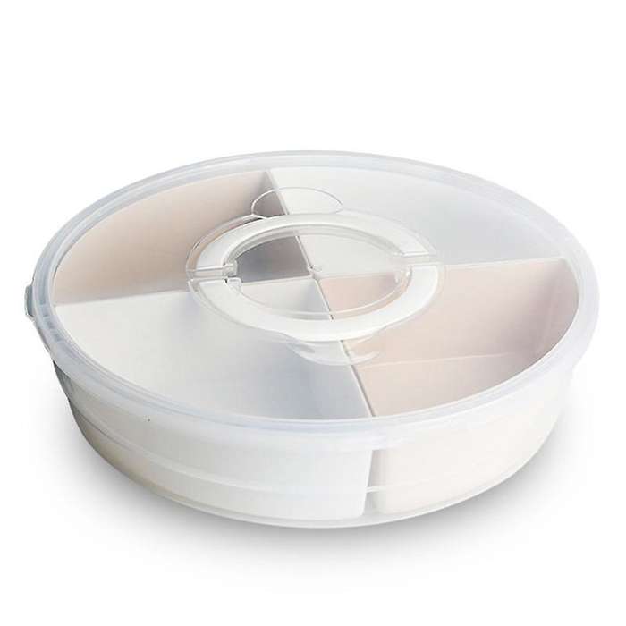 4-compartment Vegetable Tray Snack Storage Box with Lid Fruit