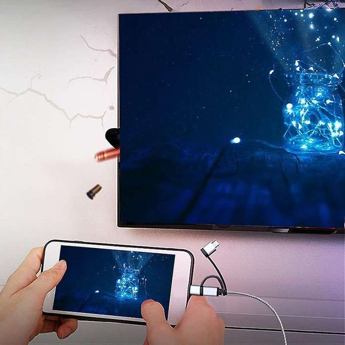 Micro-usb Type C to Hdmi 3 In 1 2k Hdtv Tv Connector Usb Cable