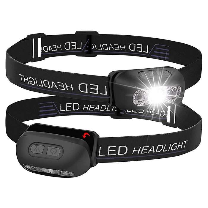 1000 Lumen Sensor Mini Headlight Flashlight, with 5 Modes, 2 Pack