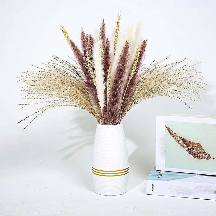 70pcs 17inch Natural Pompous Pampas Grass for Flower Home Decor