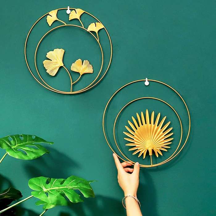 Gold Ginkgo,maple,monstera Leaf Wall Decor,for Bedroom Hotel Decor
