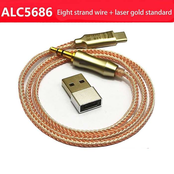 Alc5686 Aux Audio Dac Decoding Usb Type C to 3.5mm Car Usb