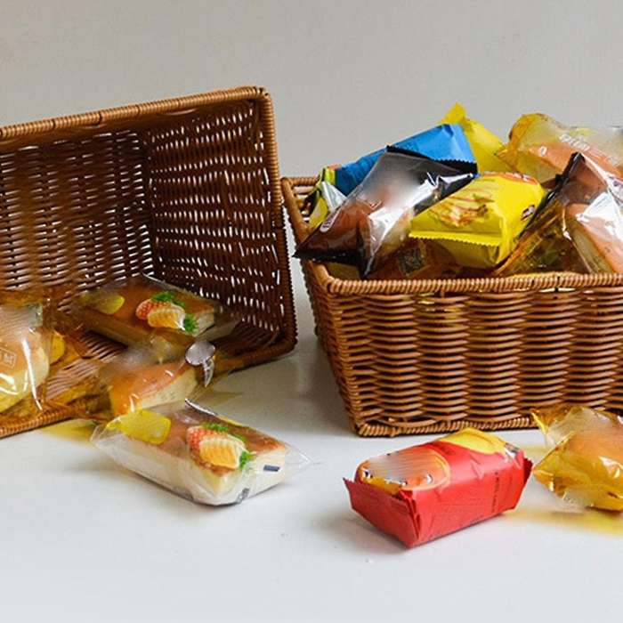 Manual Woven Storage Basket Sundries Bevel Storage Box Fruit Basket B
