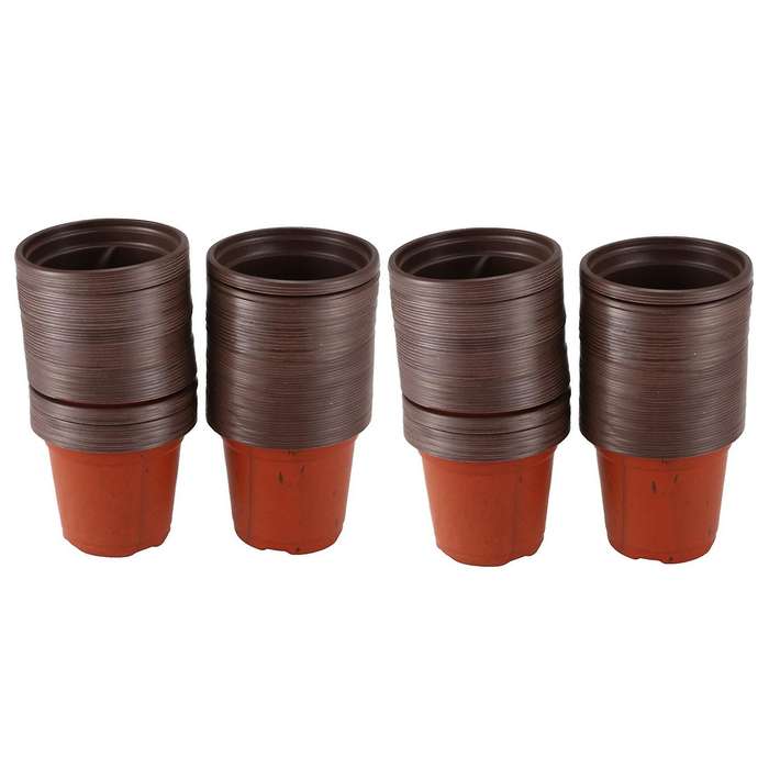 200 Pcs Plastic Plants Pots Container Round Lightweight Washable