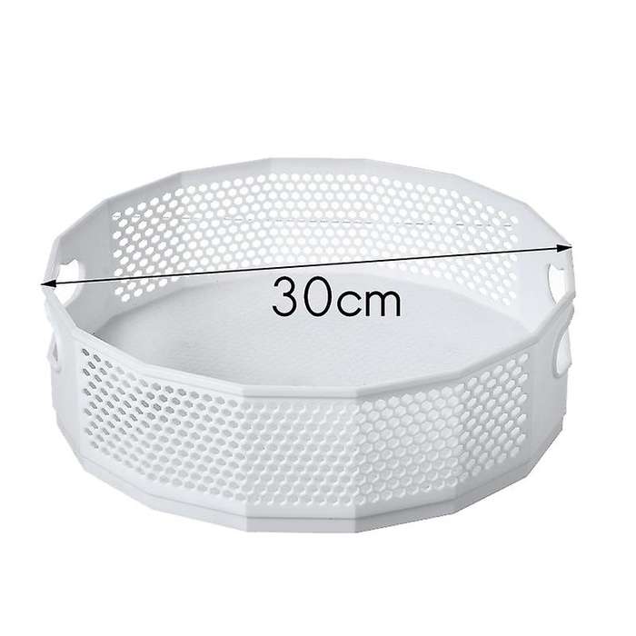 Storage Tray Drain Rack Turntable Rotating Tray White