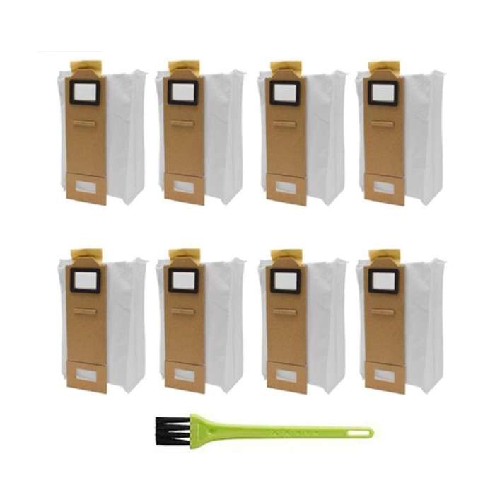 8 Pcs Vacuum Bag with Brush for Roborock S7 Dust Bag Replacement