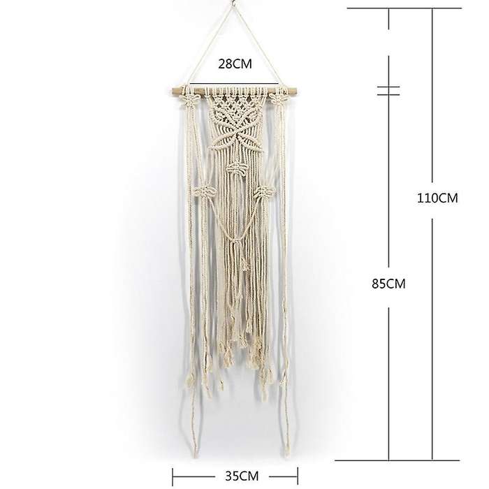 Hand Knotted Art Cotton Bohemian Tapestry with Tassel for Boho Home