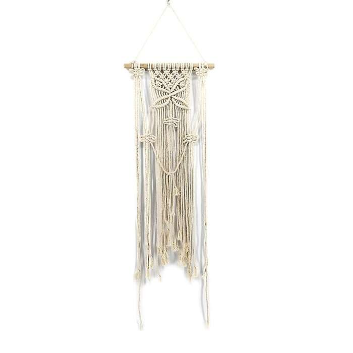 Hand Knotted Art Cotton Bohemian Tapestry with Tassel for Boho Home