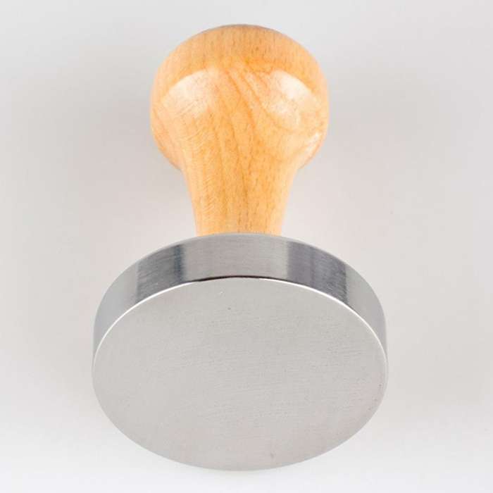 Solid Wood Wooden Tamper Coffee Powder Hammer Stainless Steel 57.5mm