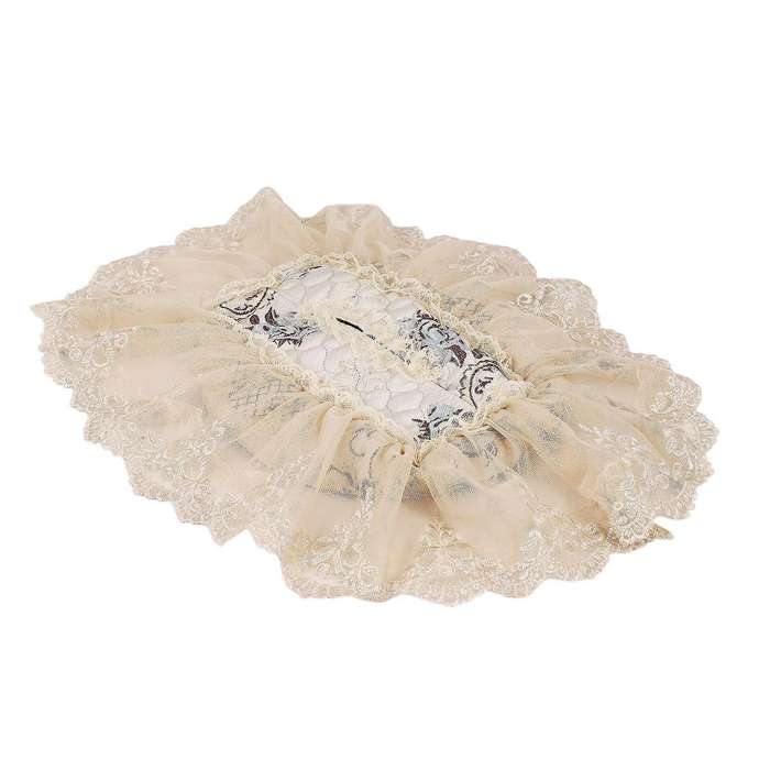 2x Embroidery Style Pumping Paper Towels Box Cover Brown