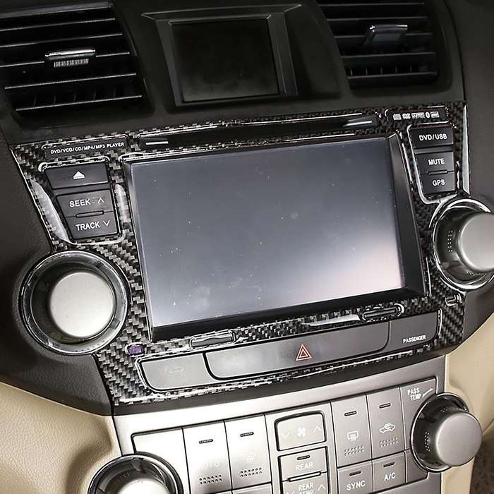 Carbon Fiber Navigation Screen Cover Trim for Toyota Highlander 09-13