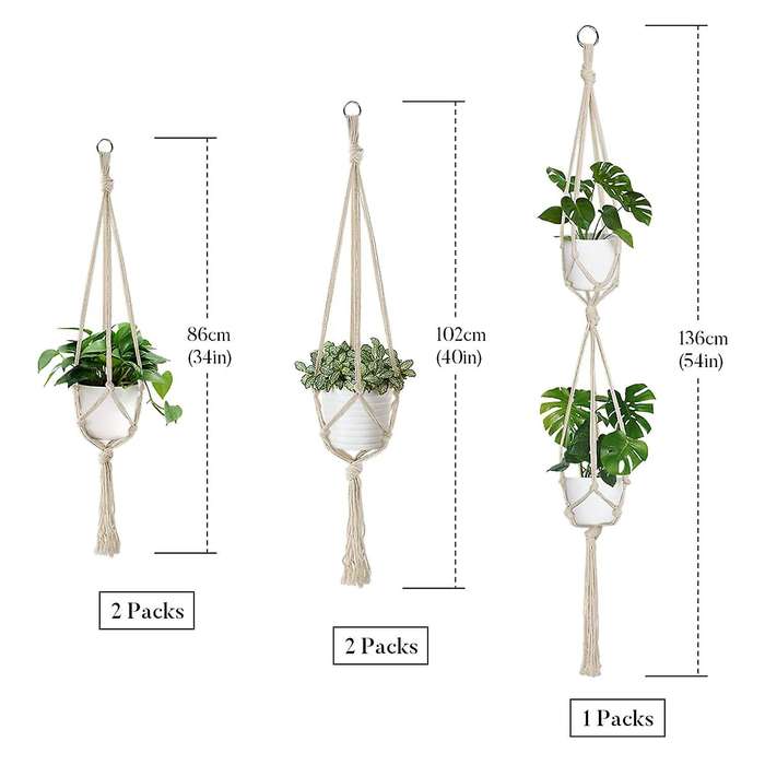 Hanging Baskets, Cotton Rope Hanging Basket, Hanging Pot for Plants
