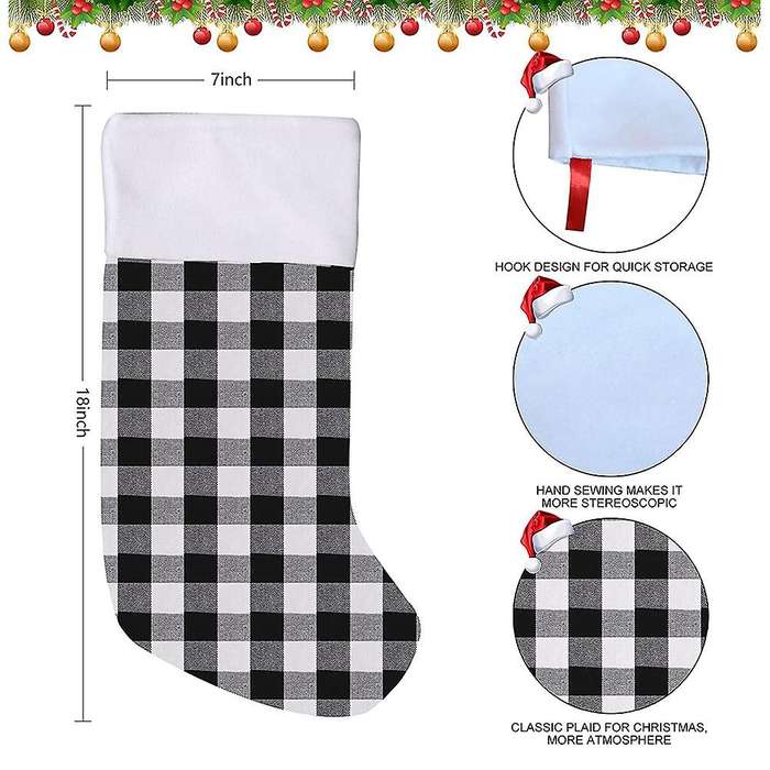 Christmas Stockings for Holiday Xmas Party Decorations White