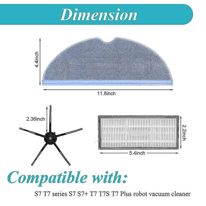 Replacement Parts Side Brushes Filters Mop Pads for Roborock S7 S7+