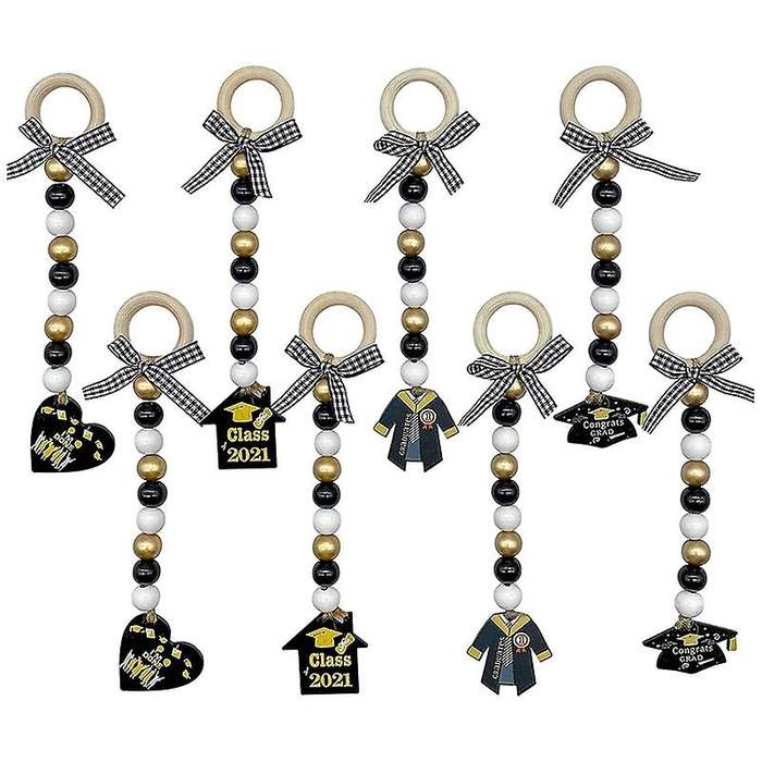 8pcs Graduation 2021 Wood Bead Garland-graduate Hanging Ornament