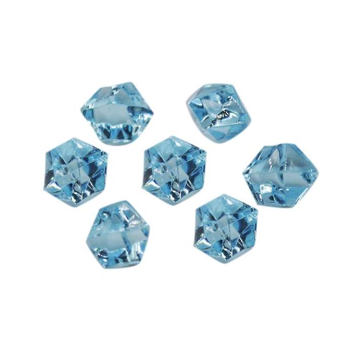 1.1lb/500g Fake Ice Square S Acrylic Stones Lake Blue 1 X 0.7 Inch