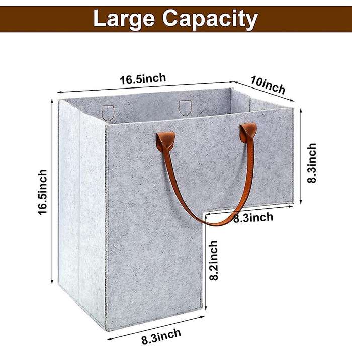 Stair Basket with Handles for 16 Inch Carpeted Stairs Basket Gray