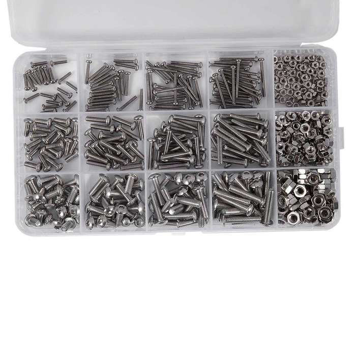 480pcs Button Head 12 Sizes Screw and Nuts Kit,m2 M3 M4 Steel Set