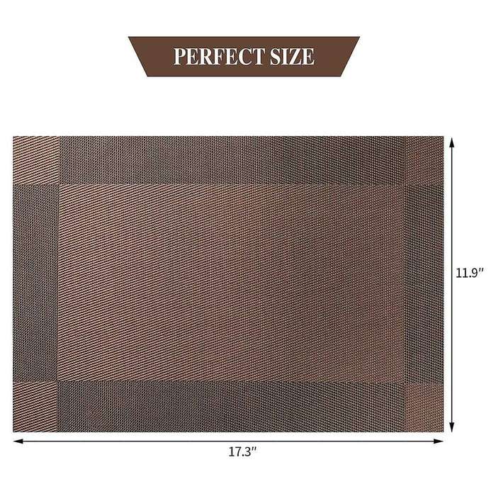 Placemats Of 6 Pcs Heat-resistant Stain-resistant Washable 18x12inch