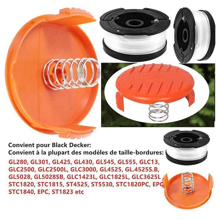 7 Pieces Thread Spools for Black and Grass Trimmer, Diameter 1.65mm