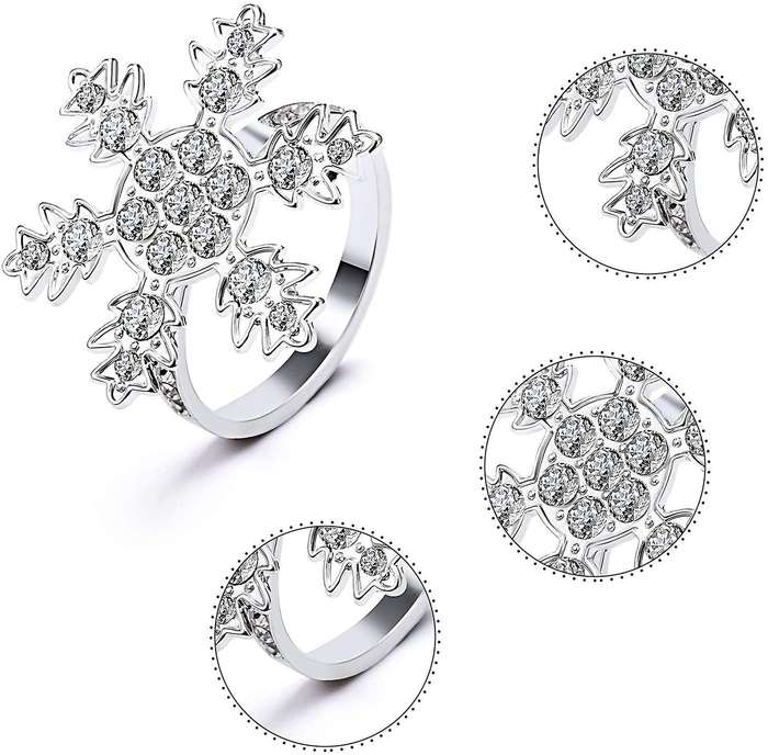 Christmas Snowflake Napkin Rings Holders for Christmas Parties 12pcs