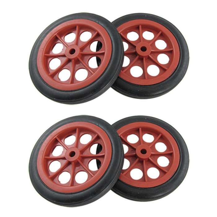 2 Pcs Replaceable Shopping Basket Cart 4.4 Inch Wheels Red Black