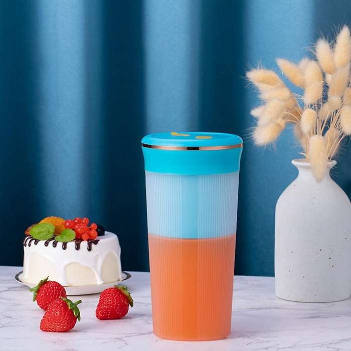 Electric Blender 6-blades Usb Fruit Mixer Cup Smoothie Maker (pink)