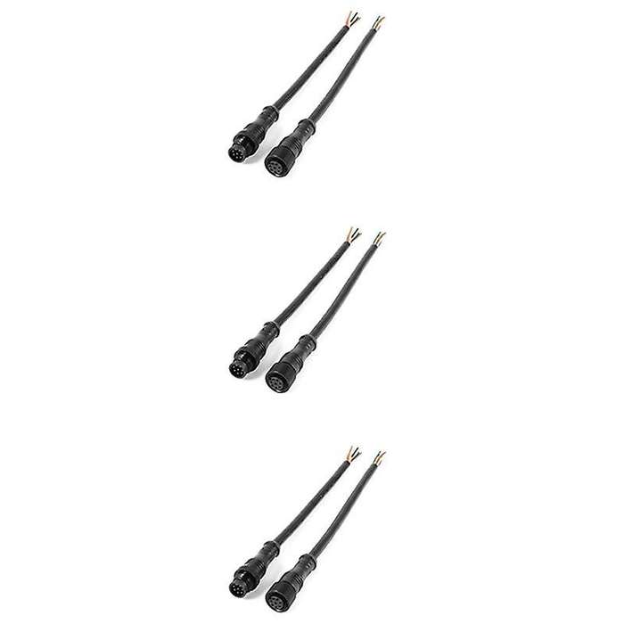 3x 8 Pin M/f Plug Waterproof Connector Cable Black