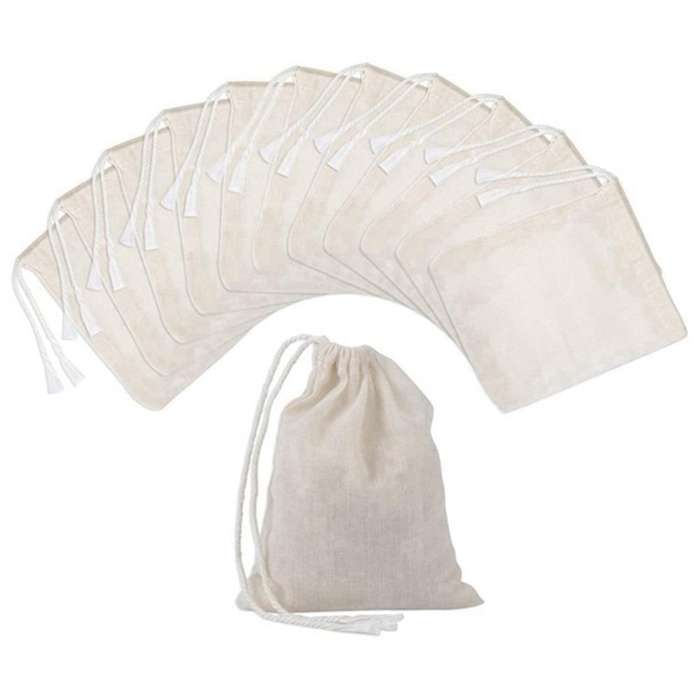 150 Pieces Drawstring Cotton Muslin Bags,tea Brew Bags (4 X 3 Inches)