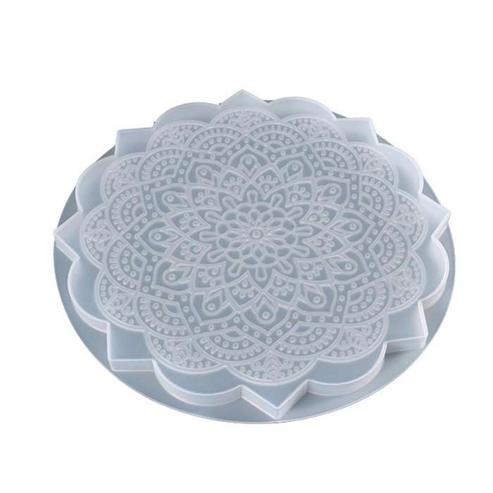 4pcs Mandala Flower Coaster Mold Diy Resin Casting Silicone Mold