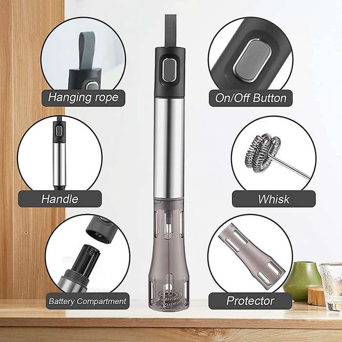 Milk Frother for Coffee, Milk Frother and Steamer, Hand Foam Maker B