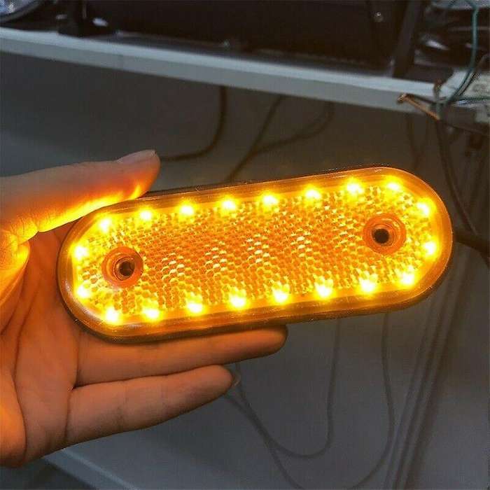 8pcs Amber Markerings Light Side Marker 20led 24v Pickup for Truck