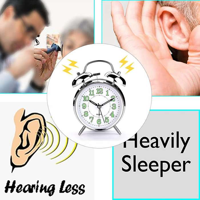 4 Inch Retro Analog Twin Bell Alarm Clock for Heavy Sleepers