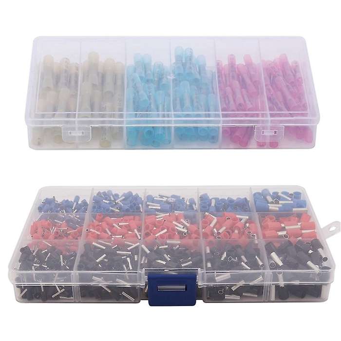 1065pcs 3 Colors 22-12awg Wire Copper Crimp Connector Terminal