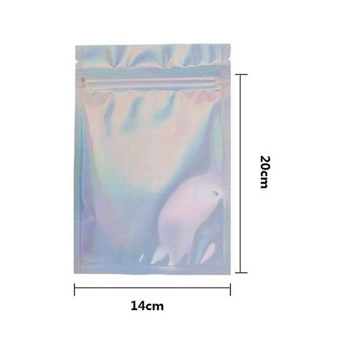 100pcs Zip Lock Bags Pouches Cosmetic Plastic Gradient Bags (14x20cm)