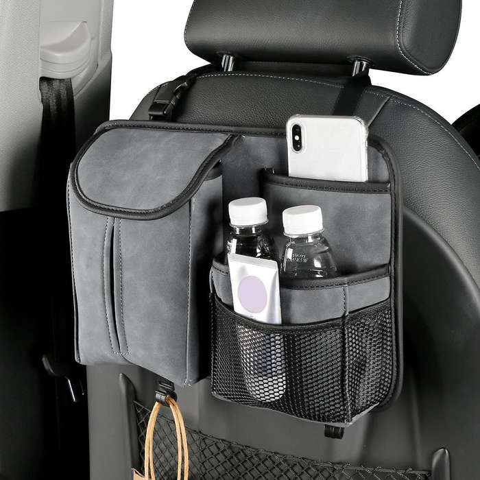 Car Seat Back Multi-pocket Pack Bag Car Interior Accessories Gray