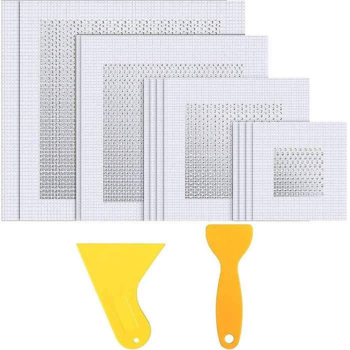 18pcs Drywall Repair Patch 2/4/ 6/8 Inch Self-adhesive Aluminum Patch