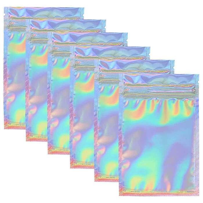 100 Pcs Resealable Mylar Bags for Eyelash Jewelry Storage,14x20cm