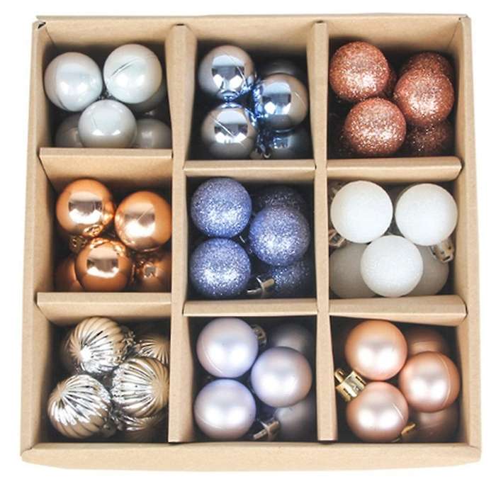 Christmas Tree Pendant Hanging Ball Party Decor-white+blue+silver